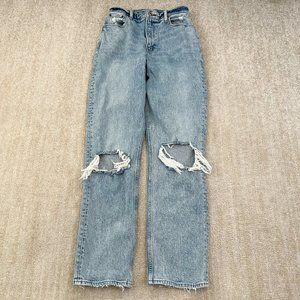 Abercrombie & Fitch The 90s Straight Ultra High Rise Jean 27 / 4 Long Curve Love